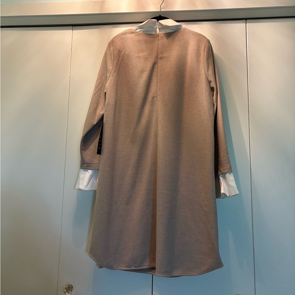 Tuckernuck Taupe Long-Sleeve Dress with White Collar - Picture 2 of 4